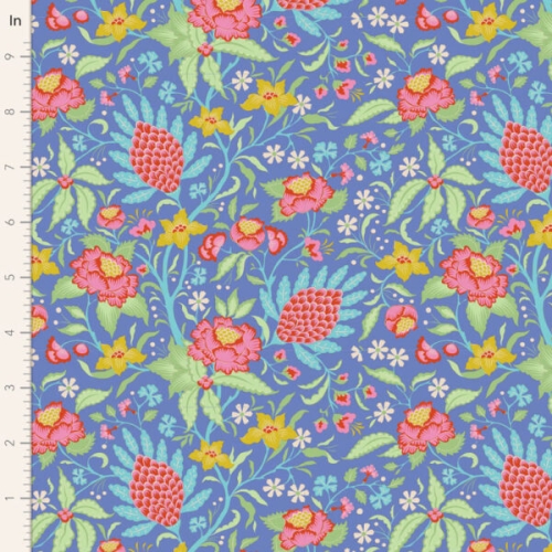 Tilda Patchwork Stoff Baumwolle - Bloomsville Flowertangle Blue